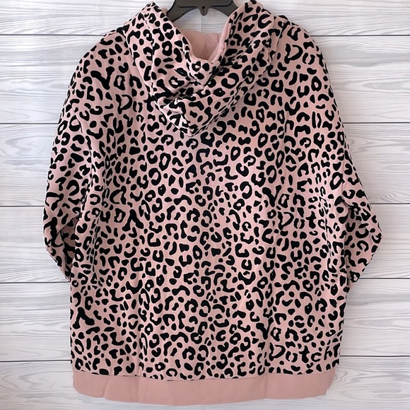 VON DUTCH‎ Unisex Dirty Pink Cheetah Animal Print Hoodie - Picture 2 of 8